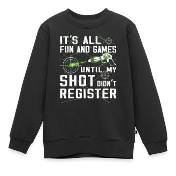 Cooler Lasertag-Player - Kinder Premium Organic Sweatshirt - Schwarz - Vorne - AI Model Kid Female (0cm)