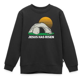 Er Ist Auferstanden Ostersonntag Höhle Jesus - Kinder Premium Organic Sweatshirt - Schwarz - Vorne - AI Model Kid Female (0cm)