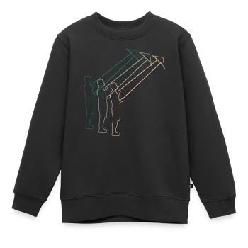 Hang Gliding Kite Flying Retro Gift - Kids Premium Organic Sweatshirt - black - Front - AI Model Kid Female (0cm)