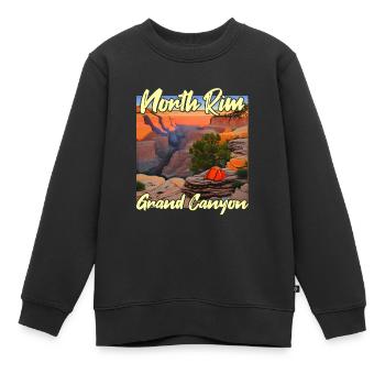 Coucher de soleil sur la rive nord du Grand Canyon - Sweat Premium enfant bio - noir - Devant - AI Model Kid Female (0cm)