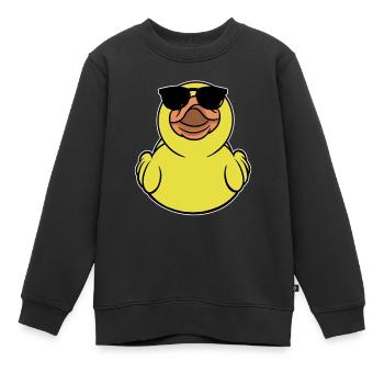 Gummi Ente Mit Sonnenbrille - Kinder Premium Organic Sweatshirt - Schwarz - Vorne - AI Model Kid Female (0cm)
