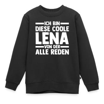 Lena - Kinder Premium Organic Sweatshirt - Schwarz - Vorne - AI Model Kid Female (0cm)