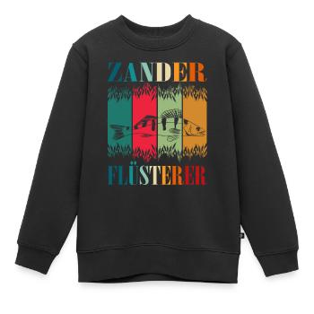 Zander - Zanderangeln - Kinder Premium Organic Sweatshirt - Schwarz - Vorne - AI Model Kid Female (0cm)
