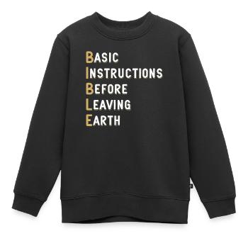 Instructions de base de la leçon biblique avant - Sweat Premium enfant bio - noir - Devant - AI Model Kid Female (0cm)