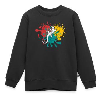 Eidechse - Kinder Premium Organic Sweatshirt - Schwarz - Vorne - AI Model Kid Female (0cm)