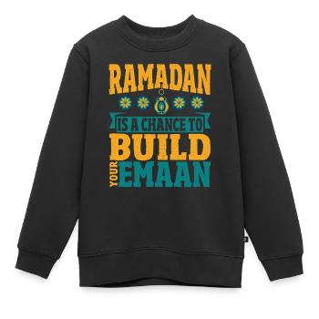 Ramadan Ramadan Moubarak islam islamique Ramadan islam - Sweat Premium enfant bio - noir - Devant - AI Model Kid Female (0cm)