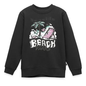 Florida Seaside Ocean Beach Surfing - Kids Premium Organic Sweatshirt - black - Front - AI Model Kid Female (0cm)