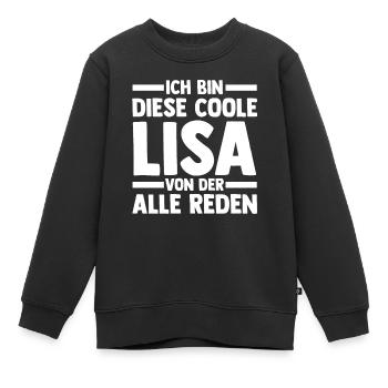 Lisa - Kinder Premium Organic Sweatshirt - Schwarz - Vorne - AI Model Kid Female (0cm)