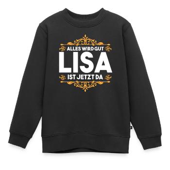 Lisa - Kinder Premium Organic Sweatshirt - Schwarz - Vorne - AI Model Kid Female (0cm)