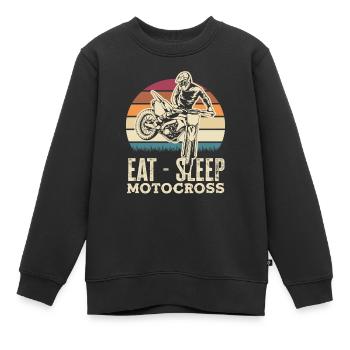 Motocross Kindermotocross Matsch - Kinder Premium Organic Sweatshirt - Schwarz - Vorne - AI Model Kid Female (0cm)