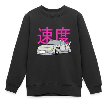 Sportauto Sportwagen Rennwagen Cabrio - Kinder Premium Organic Sweatshirt - Schwarz - Vorne - AI Model Kid Female (0cm)