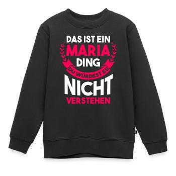 Maria - Kinder Premium Organic Sweatshirt - Schwarz - Vorne - AI Model Kid Female (0cm)