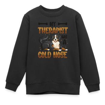 Mein Therapeut Hat Eine Kalte Nase, Hundeliebhaber - Kinder Premium Organic Sweatshirt - Schwarz - Vorne - AI Model Kid Female (0cm)