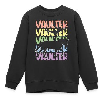 Voltige amusante sur le cheval - Sweat Premium enfant bio - noir - Devant - AI Model Kid Female (0cm)