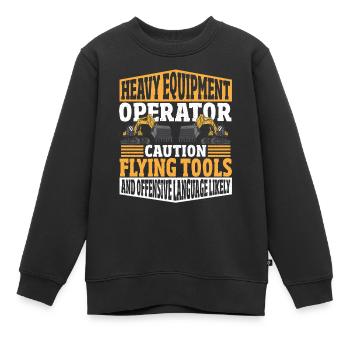 Opérateur de machine Opérateur de machine de construction Machines de construction - Sweat Premium enfant bio - noir - Devant - AI Model Kid Female (0cm)