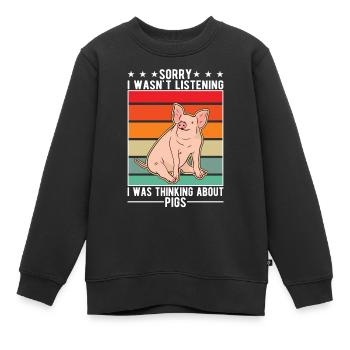 Porcs Éleveur Porcs - Sweat Premium enfant bio - noir - Devant - AI Model Kid Female (0cm)