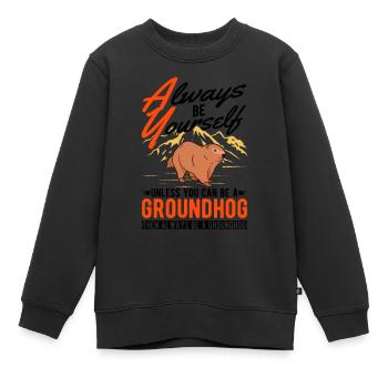 Marmotte Marmotte Marmotte de la forêt Marmotte - Sweat Premium enfant bio - noir - Devant - AI Model Kid Female (0cm)