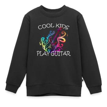 Guitare drôle en disant que les enfants cool jouent de la guitare - Sweat Premium enfant bio - noir - Devant - AI Model Kid Female (0cm)