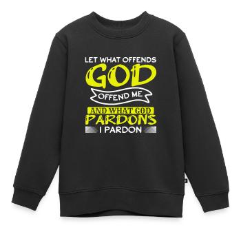 LASS MICH VERZEIHEN, WAS GOTT BELEIDIGT. - Kinder Premium Organic Sweatshirt - Schwarz - Vorne - AI Model Kid Female (0cm)