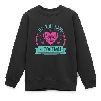 Tout ce dont vous avez besoin, c’est de football - Sweat Premium enfant bio - noir - Devant - AI Model Kid Female (0cm)