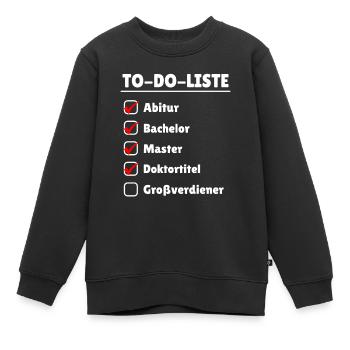 Doktortitel Großverdiener promovieren Gehalt arzt - Kinder Premium Organic Sweatshirt - Schwarz - Vorne - AI Model Kid Female (0cm)