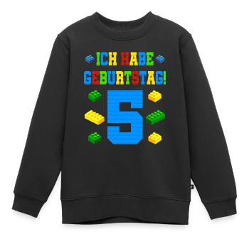Bausteine 5. Geburtstag Junge Bauklötze - Kinder Premium Organic Sweatshirt - Schwarz - Vorne - AI Model Kid Female (0cm)