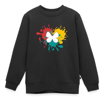 Schmetterling - Kinder Premium Organic Sweatshirt - Schwarz - Vorne - AI Model Kid Female (0cm)