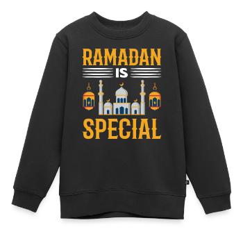 Ramadan Is Special Islamic Ramadan Mubarak Muslim - Kids Premium Organic Sweatshirt - black - Front - AI Model Kid Female (0cm)