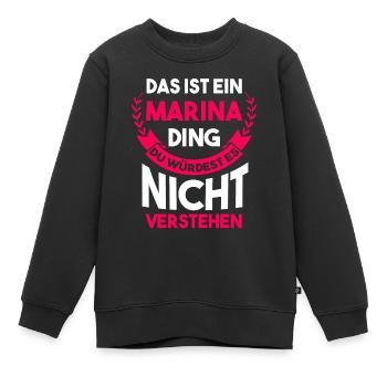 Marina - Kinder Premium Organic Sweatshirt - Schwarz - Vorne - AI Model Kid Female (0cm)