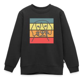 Hund Hundekopf Retro - Kinder Premium Organic Sweatshirt - Schwarz - Vorne - AI Model Kid Female (0cm)