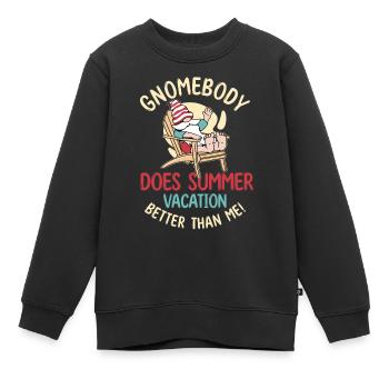 Lustige Gnome Sommerferien - Kinder Premium Organic Sweatshirt - Schwarz - Vorne - AI Model Kid Female (0cm)