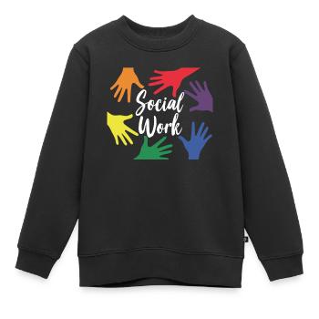 Travail social Travail social Profession de travailleur social - Sweat Premium enfant bio - noir - Devant - AI Model Kid Female (0cm)