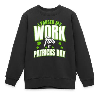 Lustiger Arbeiter Ich Pausierte Meine Arbeit Für - Kinder Premium Organic Sweatshirt - Schwarz - Vorne - AI Model Kid Female (0cm)