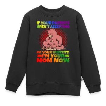 If Your Parents Aren't Accepting Of Your Identity1 - Kinder Premium Organic Sweatshirt - Schwarz - Vorne - AI Model Kid Female (0cm)