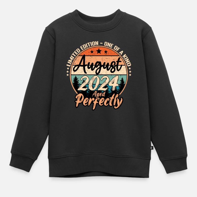 Août 2024 anniversaire 2024 légendes Août - Sweat Premium enfant bio - noir