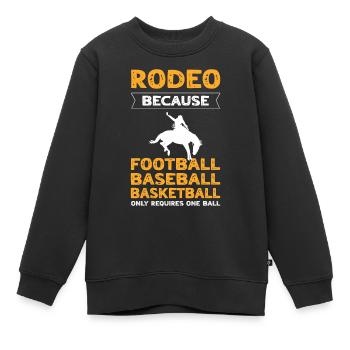 Rodéo Équitation Sports Western Equitation - Sweat Premium enfant bio - noir - Devant - AI Model Kid Female (0cm)