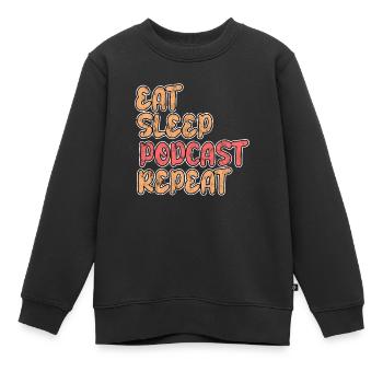 Podcast sur l’alimentation et le sommeil - Sweat Premium enfant bio - noir - Devant - AI Model Kid Female (0cm)