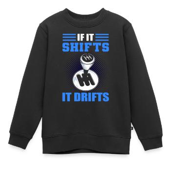 S’il se déplace, il dérive à la dérive course automobile - Sweat Premium enfant bio - noir - Devant - AI Model Kid Female (0cm)