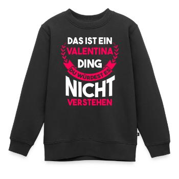 Valentina - Kinder Premium Organic Sweatshirt - Schwarz - Vorne - AI Model Kid Female (0cm)