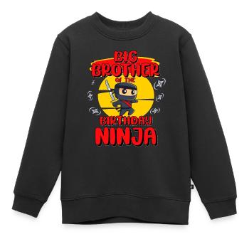 Big Brother De L’Anniversaire Ninja Party Idée cadeau - Sweat Premium enfant bio - noir - Devant - AI Model Kid Female (0cm)