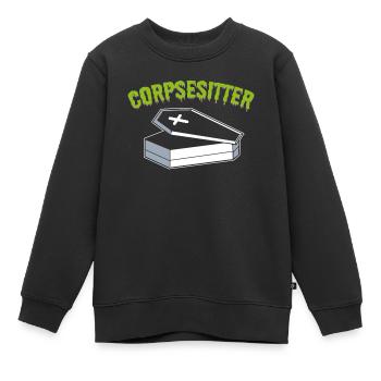 Corpsesitter Mortician Funeral Director - Kids Premium Organic Sweatshirt - black - Front - AI Model Kid Female (0cm)