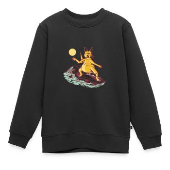 Surfer Kangaroo Australien - Kinder Premium Organic Sweatshirt - Schwarz - Vorne - AI Model Kid Female (0cm)