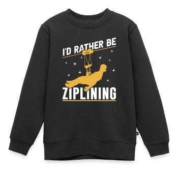 I'd Rather Be Ziplining Zipline Sport Seilrutsche - Kinder Premium Organic Sweatshirt - Schwarz - Vorne - AI Model Kid Female (0cm)