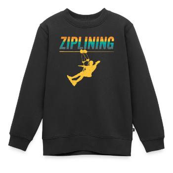 Ziplining Sport Zipline Seilrutsche Sprüche - Kinder Premium Organic Sweatshirt - Schwarz - Vorne - AI Model Kid Female (0cm)