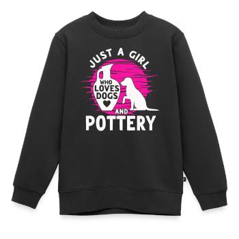Four en céramique Cermaicist Pot de four en argile céramique - Sweat Premium enfant bio - noir - Devant - AI Model Kid Female (0cm)