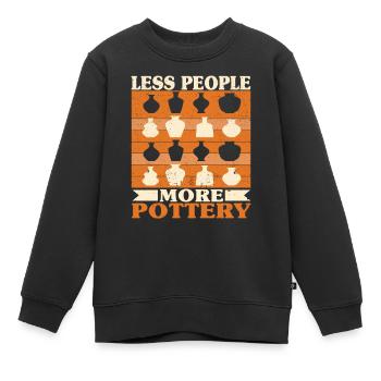 Four en céramique Cermaicist Pot de four en argile céramique - Sweat Premium enfant bio - noir - Devant - AI Model Kid Female (0cm)