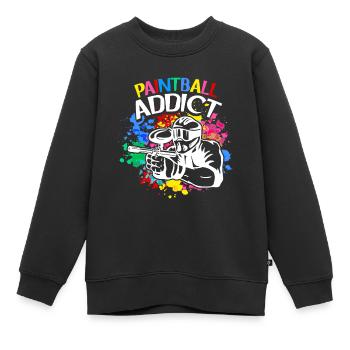 Paintball Addict Bunte Farbe Teamsport Paintball - Kinder Premium Organic Sweatshirt - Schwarz - Vorne - AI Model Kid Female (0cm)
