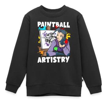 Paintball Artistik Malerei Dekoration Teamsport - Kinder Premium Organic Sweatshirt - Schwarz - Vorne - AI Model Kid Female (0cm)