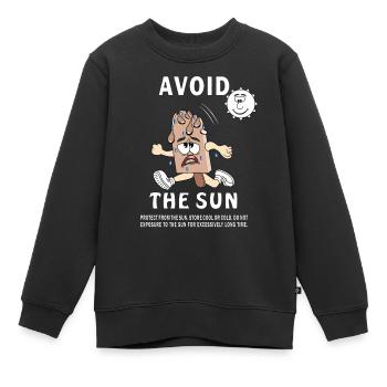SONNENSCHUTZ EISCREME AVOID THE SUN - Kinder Premium Organic Sweatshirt - Schwarz - Vorne - AI Model Kid Female (0cm)