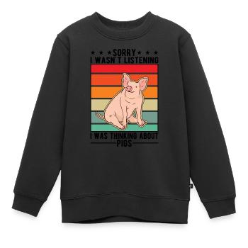 Porcs Éleveur Porcs - Sweat Premium enfant bio - noir - Devant - AI Model Kid Female (0cm)